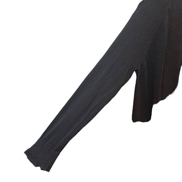 Lilly Pulitzer Micaila Black‎ Metallic Open Front Cardigan Women's Size Large - Picture 4 of 9